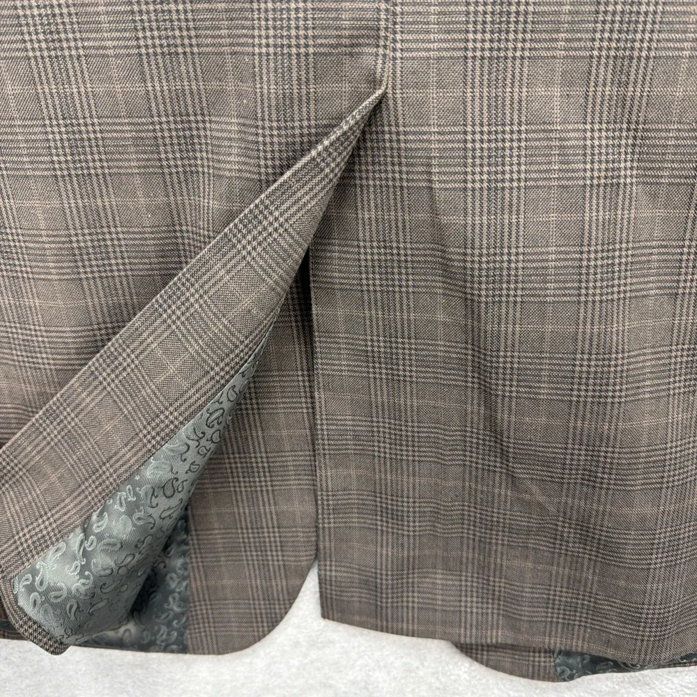 Haggar 1926 Originals Blazer Men 42 Long Brown Glen Plaid Suit Sport Coat Jacket